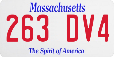 MA license plate 263DV4