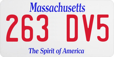 MA license plate 263DV5