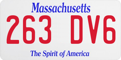 MA license plate 263DV6