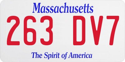 MA license plate 263DV7