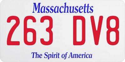 MA license plate 263DV8