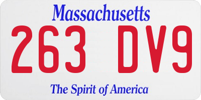 MA license plate 263DV9