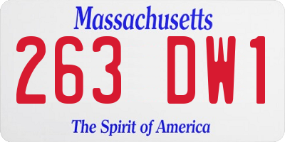 MA license plate 263DW1