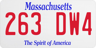 MA license plate 263DW4