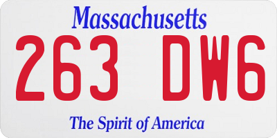MA license plate 263DW6