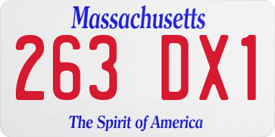 MA license plate 263DX1