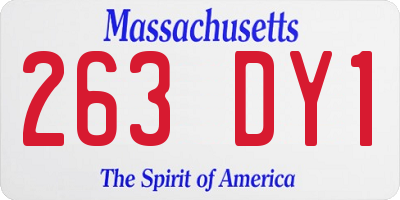 MA license plate 263DY1