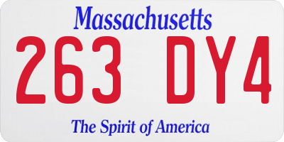 MA license plate 263DY4