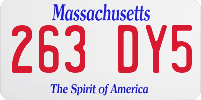 MA license plate 263DY5