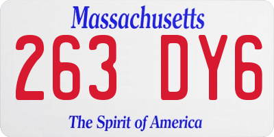 MA license plate 263DY6