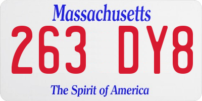 MA license plate 263DY8