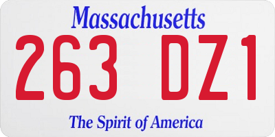 MA license plate 263DZ1