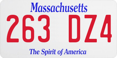 MA license plate 263DZ4