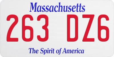 MA license plate 263DZ6