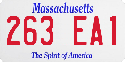 MA license plate 263EA1