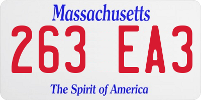 MA license plate 263EA3