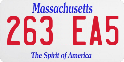 MA license plate 263EA5