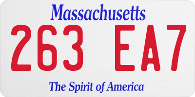 MA license plate 263EA7