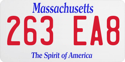 MA license plate 263EA8