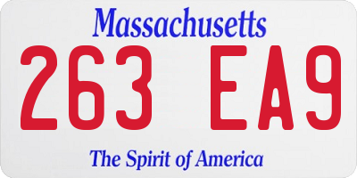MA license plate 263EA9
