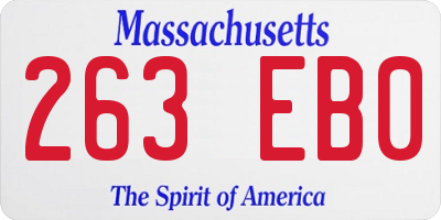 MA license plate 263EB0