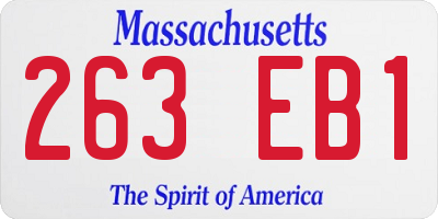 MA license plate 263EB1