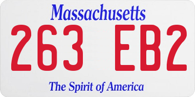 MA license plate 263EB2