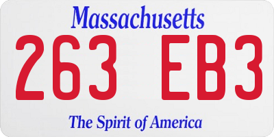 MA license plate 263EB3