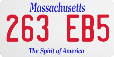 MA license plate 263EB5