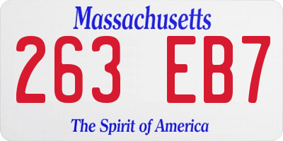 MA license plate 263EB7