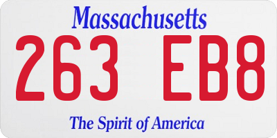 MA license plate 263EB8