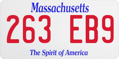 MA license plate 263EB9