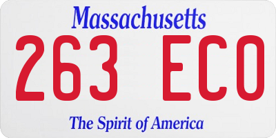 MA license plate 263EC0