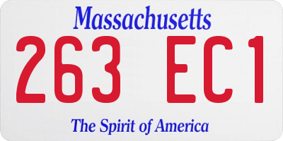 MA license plate 263EC1