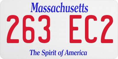 MA license plate 263EC2