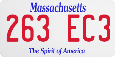 MA license plate 263EC3