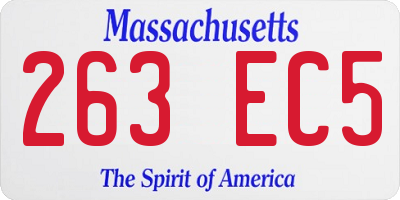 MA license plate 263EC5