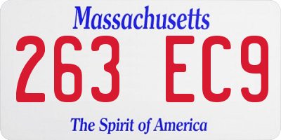 MA license plate 263EC9