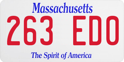 MA license plate 263ED0