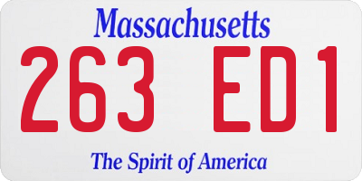 MA license plate 263ED1