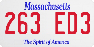 MA license plate 263ED3