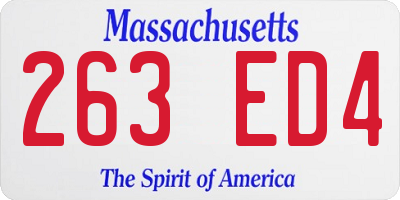 MA license plate 263ED4