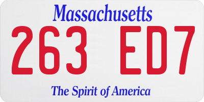 MA license plate 263ED7