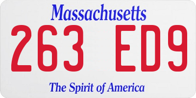 MA license plate 263ED9