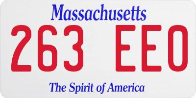 MA license plate 263EE0