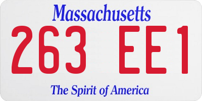 MA license plate 263EE1