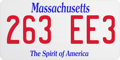 MA license plate 263EE3