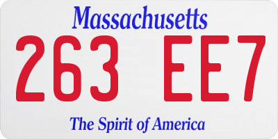 MA license plate 263EE7