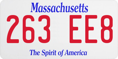 MA license plate 263EE8