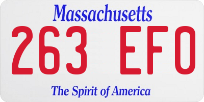 MA license plate 263EF0